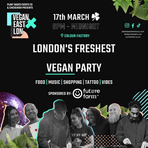 Vegan east - Food/Drink Festival, Fun Time Partying and Food & Drink. No tickets available. Over 18. Thu, 4th Nov 2021 @ 18:00 - 0:00. 18:00 - 00:00. East London’s hottest new party! We are bringing Thursday night back to life, cruelty free and mountains of vibes! Headlining our first event is no other than Rebel Clash, …